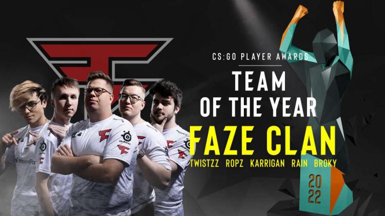 FaZe Clan tuli vuoden 2022 parhaaksi joukkueeksi ESL