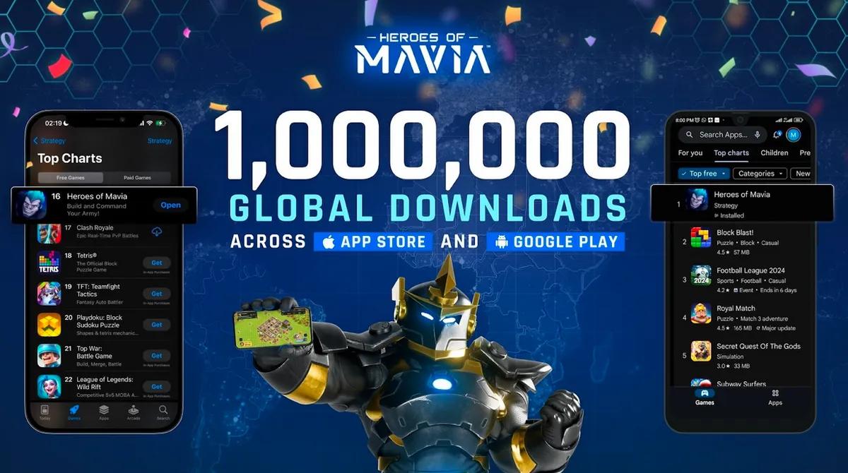 Heroes of Mavia Surpasses 1 Million Downloads, Dominates Global App Store Rankings Before Token Launch