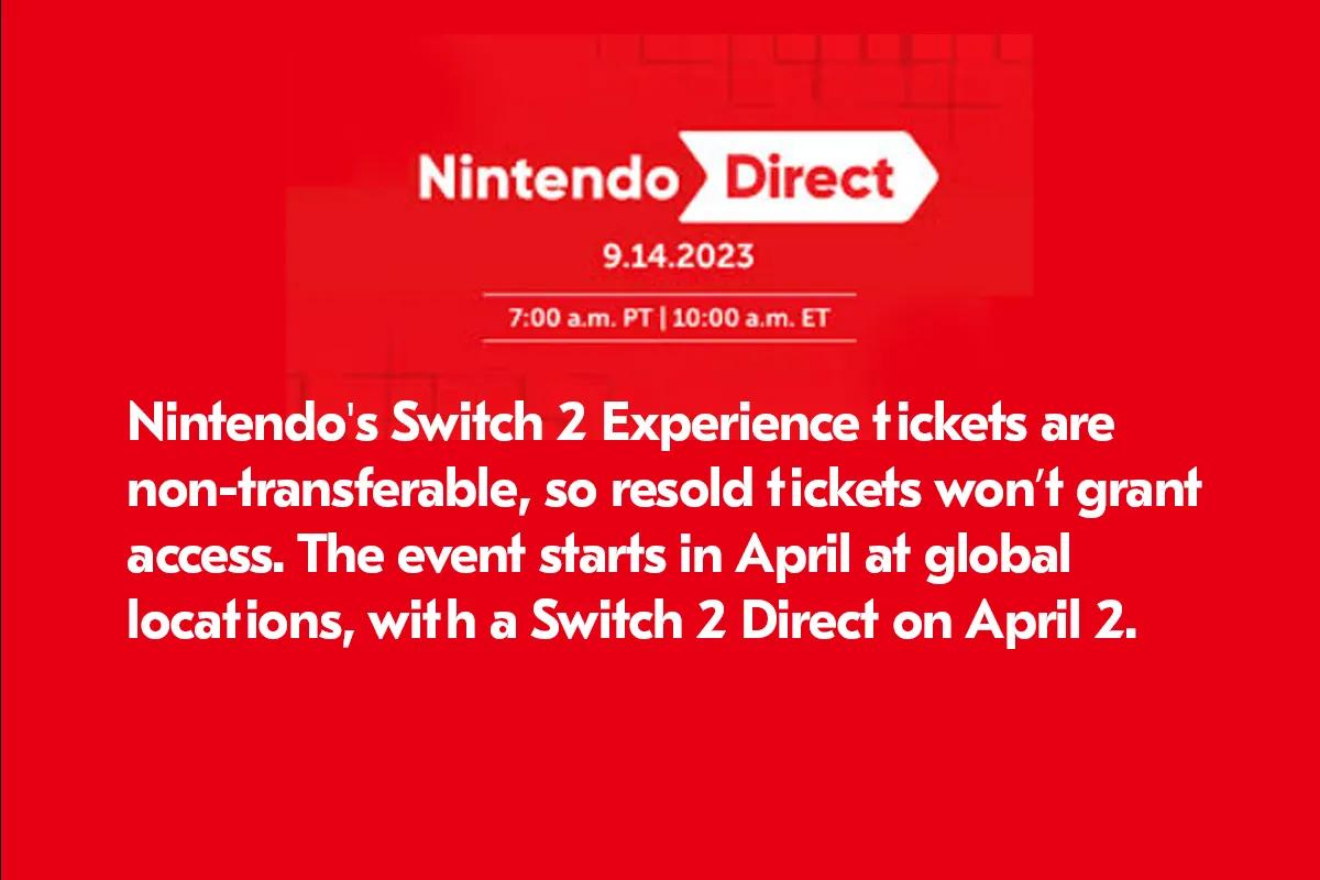 Ei-siirrettävät Nintendo Switch 2 Experience -liput eBayssä