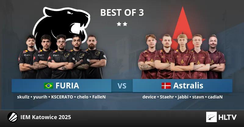 Astralis voitti FURIA Esportsin jännittävässä Lower Bracket -semifinaalissa IEM Katowice 2025:ssä.