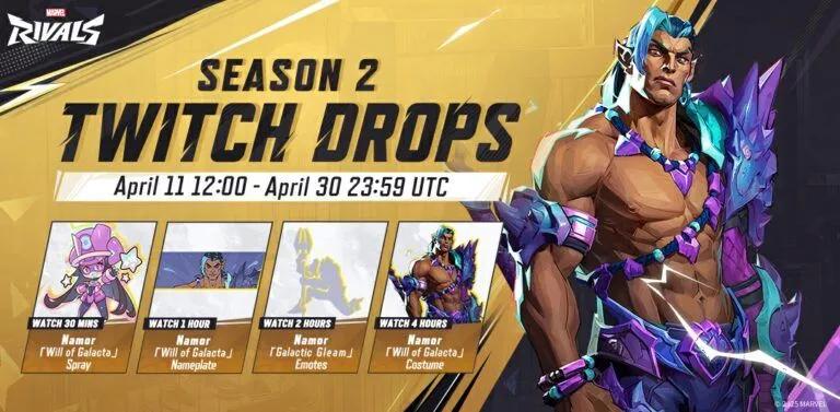 Marvel Rivals käynnistää kauden 2 eksklusiivisilla Twitch-pudotuksilla pelaajilleen