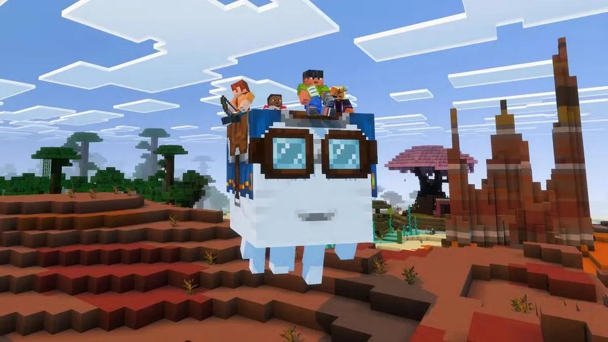 Minecraft-pelaajat käyttävät Happy Ghastsia rakentaakseen nokkelia mafian laukaisulaitteita