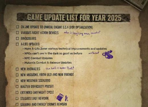 STALKER 2 Roadmap 2025 tuo mukanaan Unreal Engine 5.5.4 -päivityksen, PS5-julkaisun ja merkittäviä pelattavuuspäivityksiä