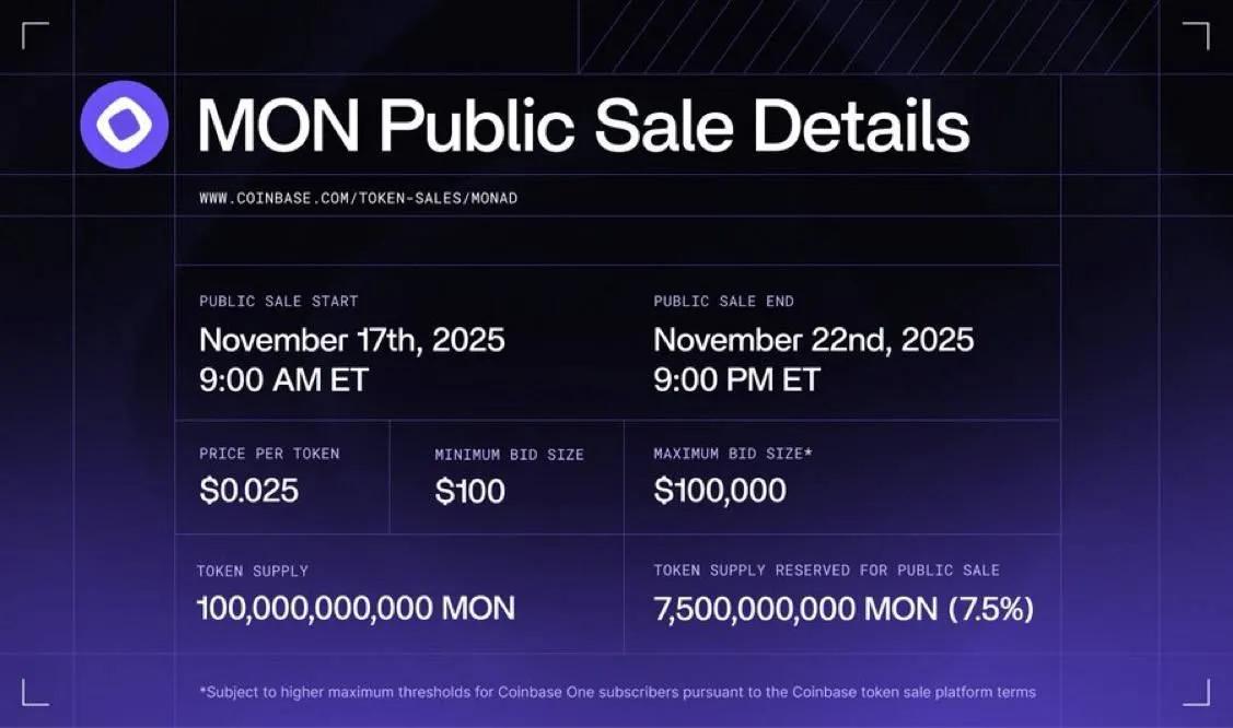 Monad ja Coinbase ilmoittavat $MON Token ICO: Ensimmäinen julkinen myynti pörssin uudella alustalla