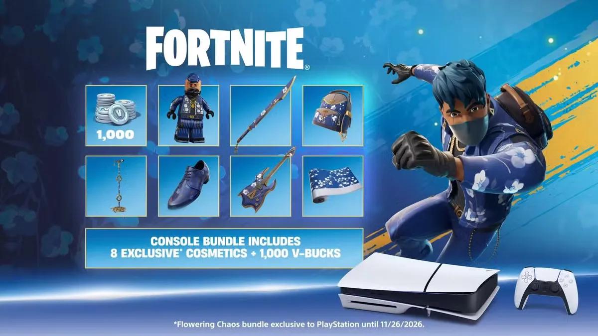 Sony vahvistaa 2025 Black Fridayn PS5-paketin, joka sisältää Fortniten: Flowering Chaos
