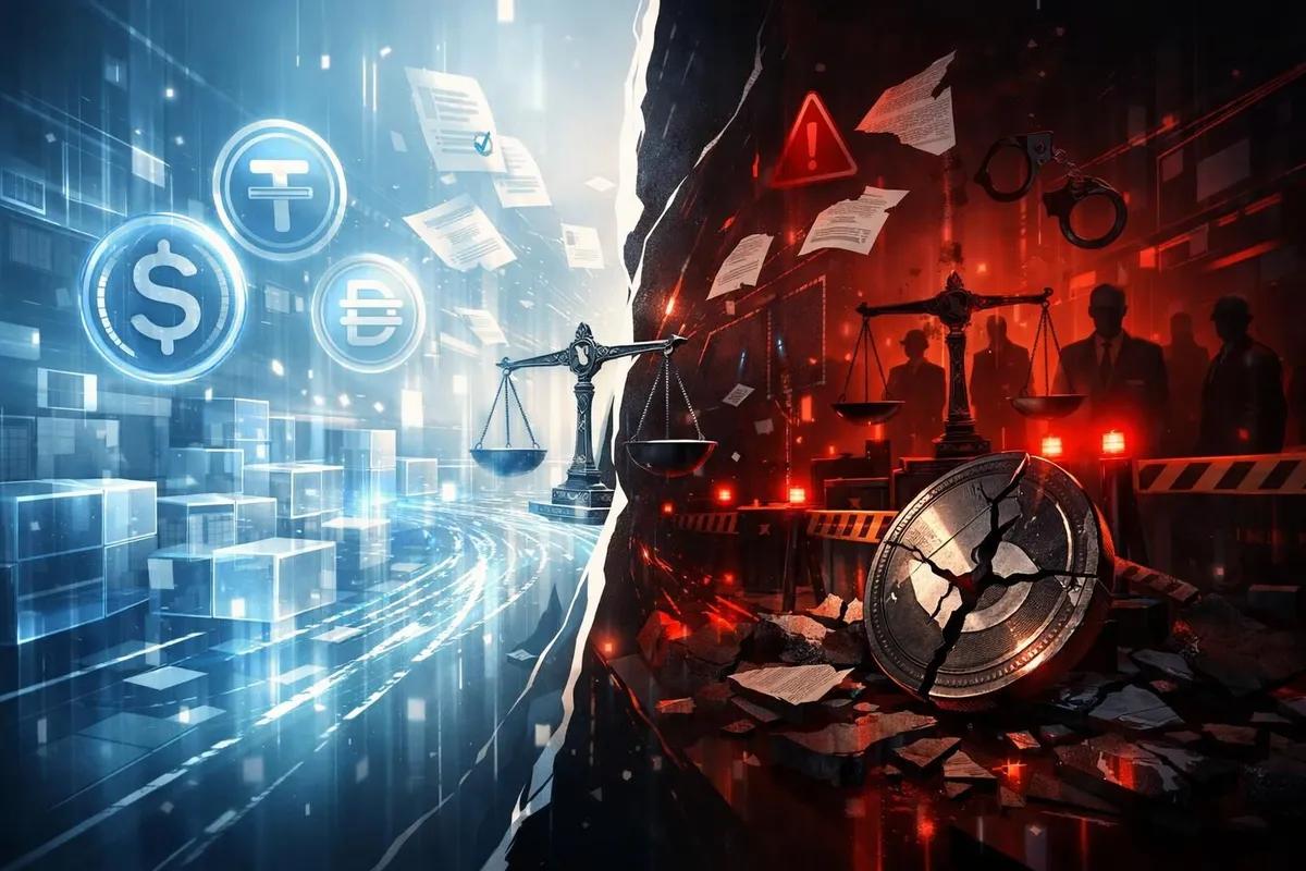 Jyrkkä kontrasti stablecoinien käytössä