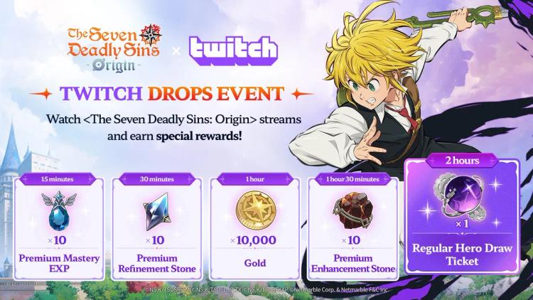 Netmarble ilmoittaa Twitch Drops -tapahtuman The Seven Deadly Sins -pelille: Origin