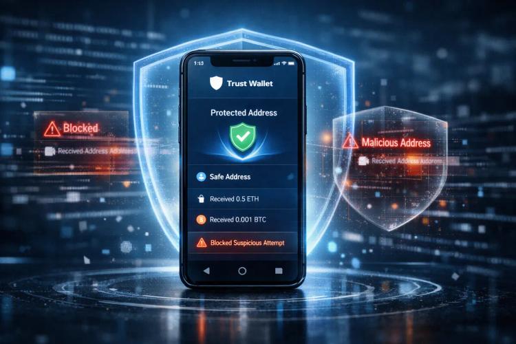 Uusi ominaisuus Trust Walletissa: Suojaa osoitteiden myrkyttämiseltä ja pölyttämishyökkäyksiltä.