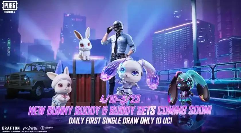 PUBG Mobile Bunny Buddy -tapahtuma on elävä - yksinoikeudella nahat, palkinnot ja kierrokset
