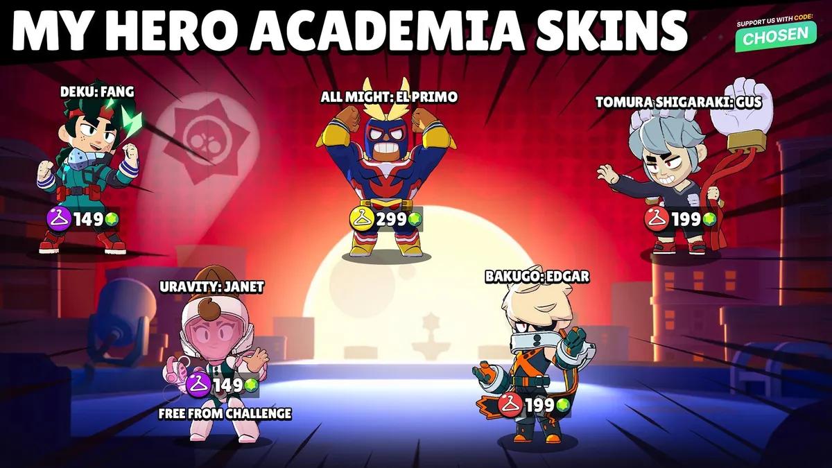 Brawl Stars x My Hero Academia — Kaikki Starr Patrol -kauden skinit paljastettu