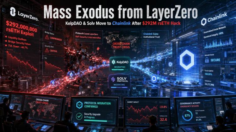 Joukkopako LayerZerosta: KelpDAO ja Solv Protocol siirtyvät Chainlinkiin 292 miljoonan dollarin rsETH-hakkerin jälkeen.