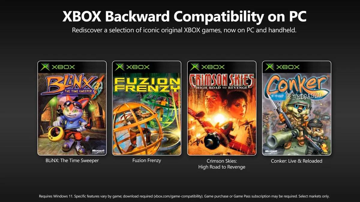 Xbox ilmoitti taaksepäin yhteensopivuudesta PC:llä; toistaiseksi saatavilla on neljä peliä