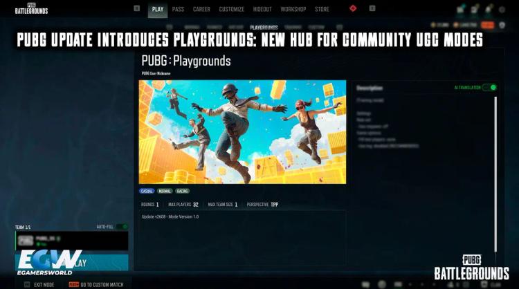 PUBG-päivitys tuo mukanaan Playgrounds-ominaisuuden: uuden keskuksen yhteisön luomille UGC-pelimuodoille