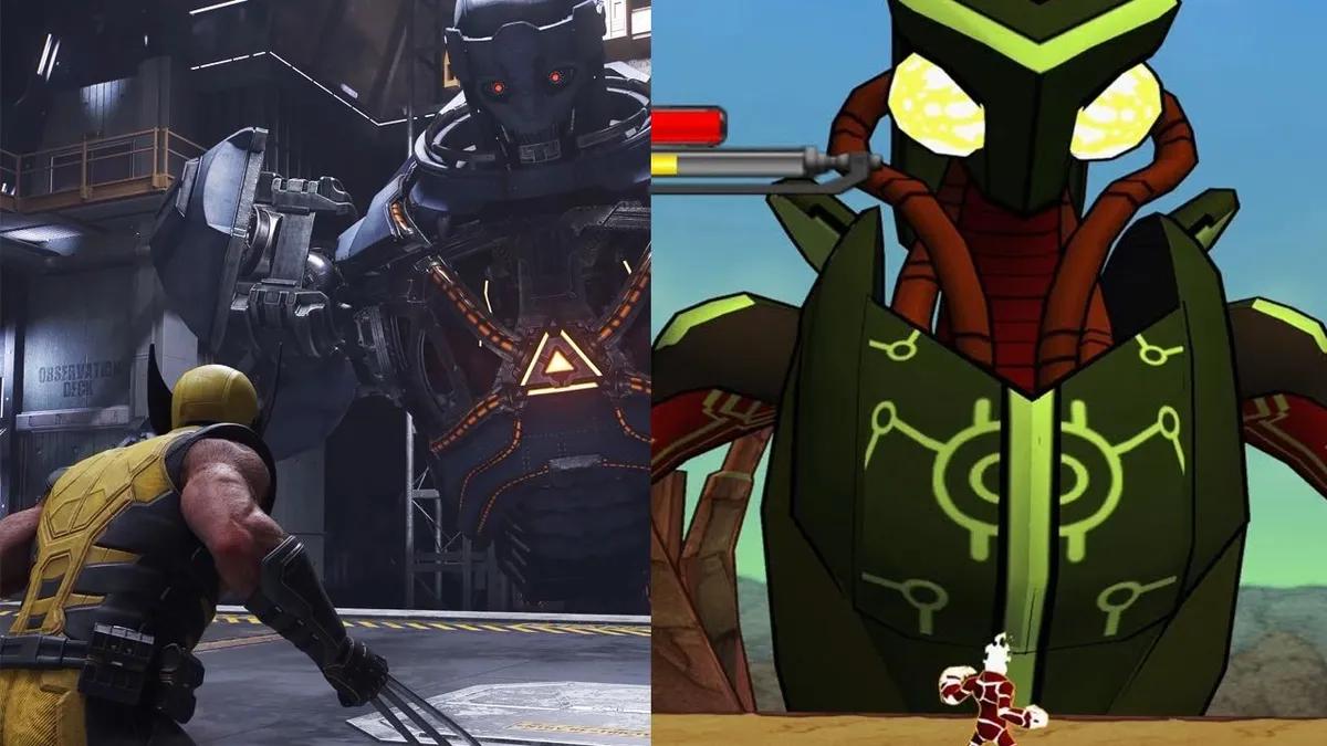 Taistelu Sentinel-robottia vastaan Marvelin Wolverine-pelissä muistuttaa vahvasti PlayStation 2:n Ben 10 -peliä
