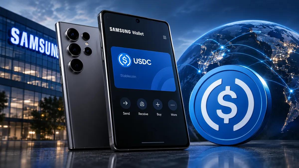 Samsung asentaa USDC:n 82 miljoonaan Galaxy-puhelimeen