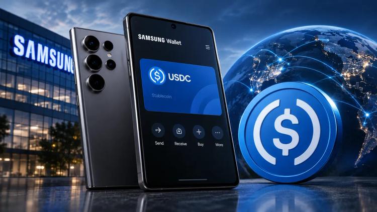 Samsung asentaa USDC:n 82 miljoonaan Galaxy-puhelimeen