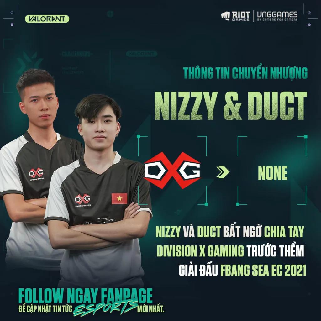 DivisionX Gaming erosi DucT:n ja Nizzy kanssa