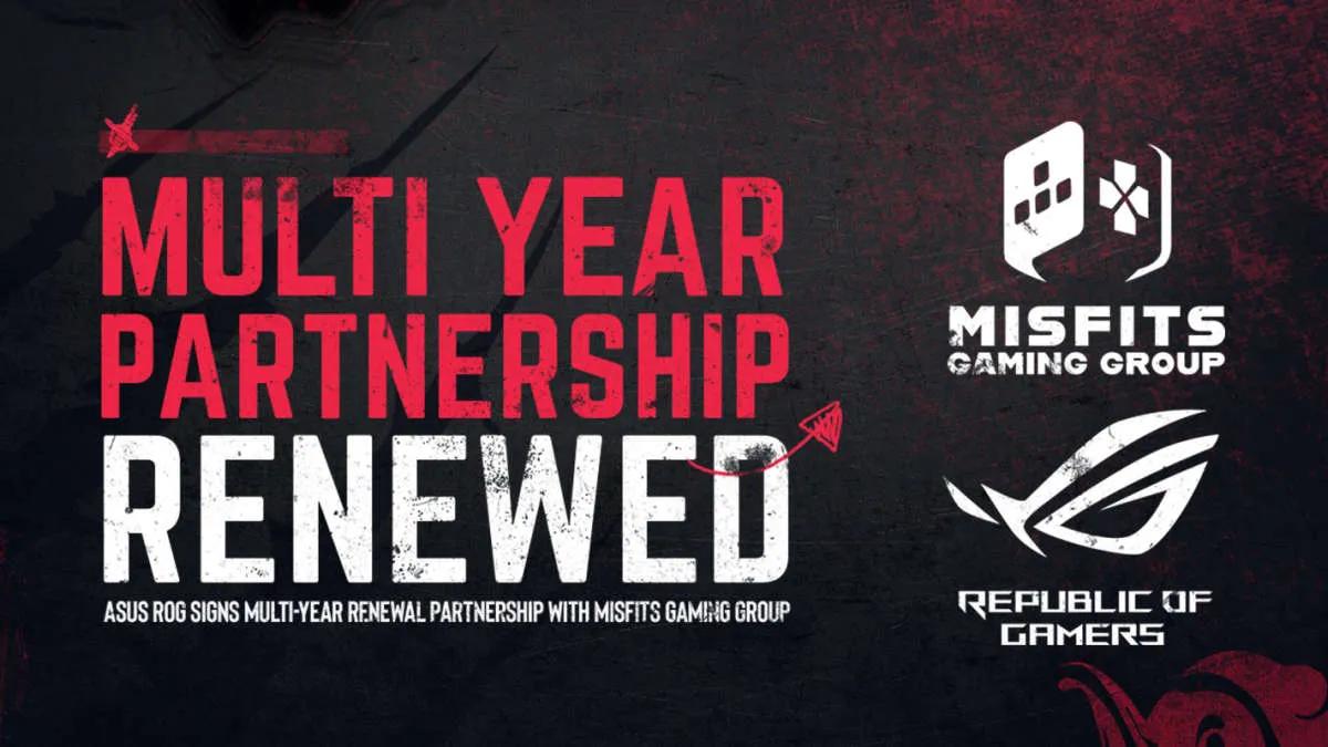 Misfits Gaming Group uusii kumppanuuden Republic of Gamers:n kanssa