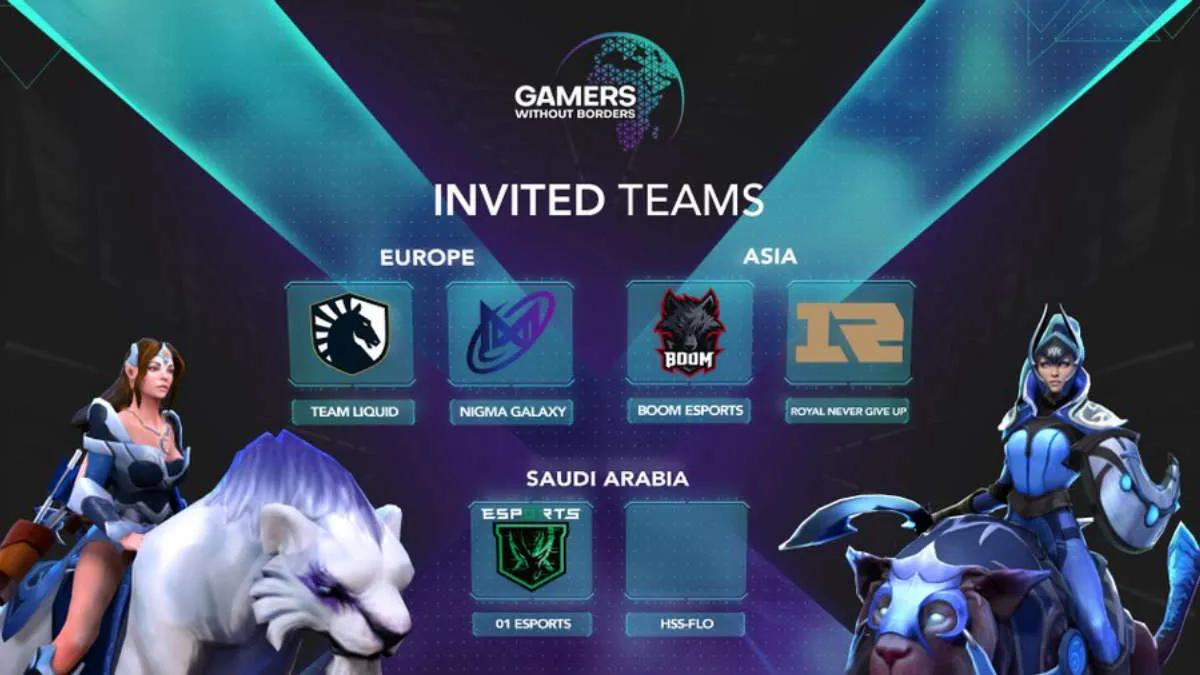 Team Liquid, Nigma Galaxy, Royal Never Give Up ja BOOM Esports saivat kutsut tapahtumaan Gamers Without Borders 2022