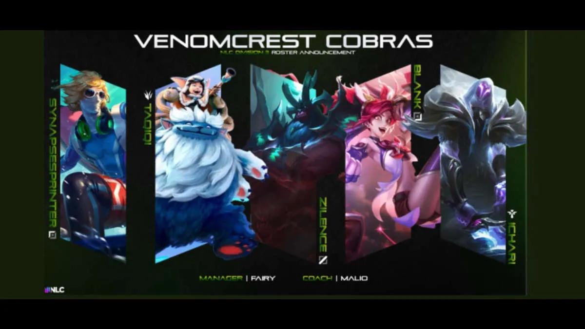 Venomcrest Esports ilmoitti kokoonpanon NLC 3 rd Division Summer