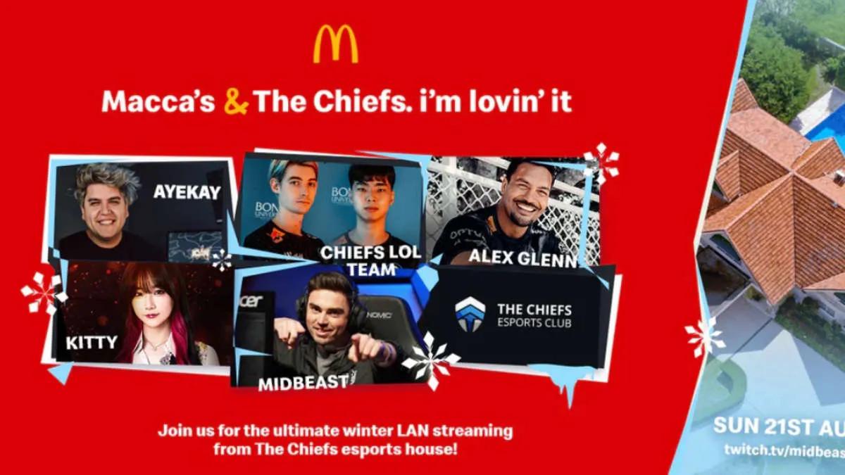 McDonald:sta tulee yrityksen The Chiefs Esports Club kumppani