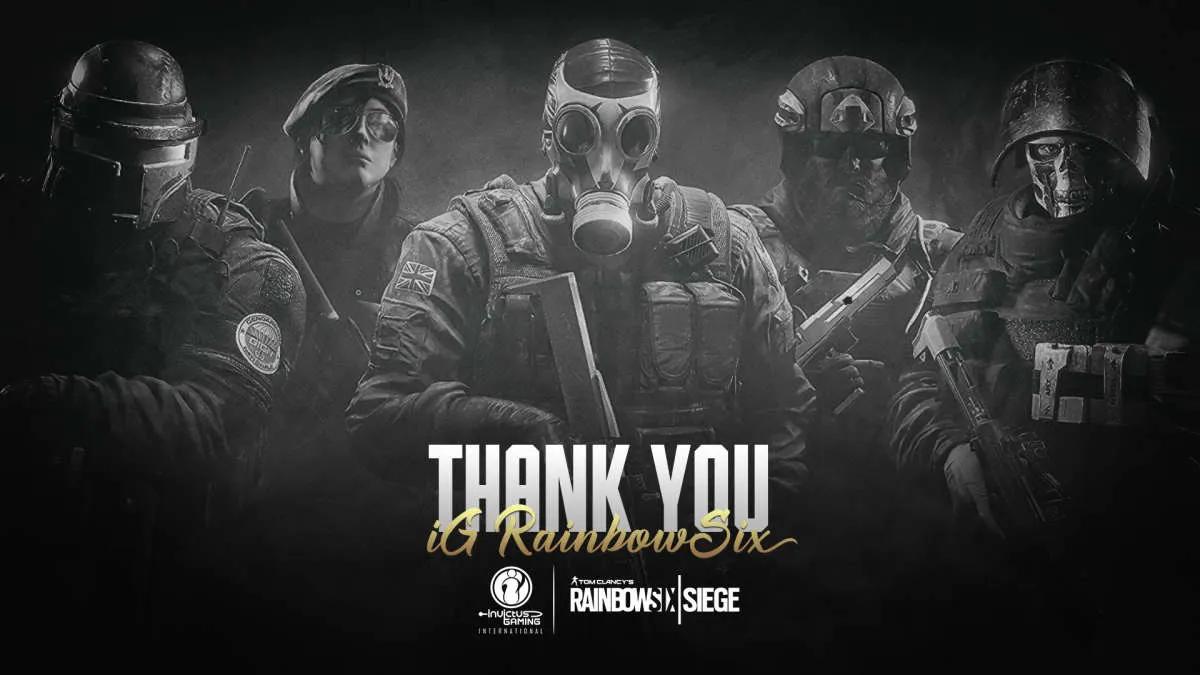 Invictus Gaming International liuottaa koostumuksen kohdassa Rainbow Six