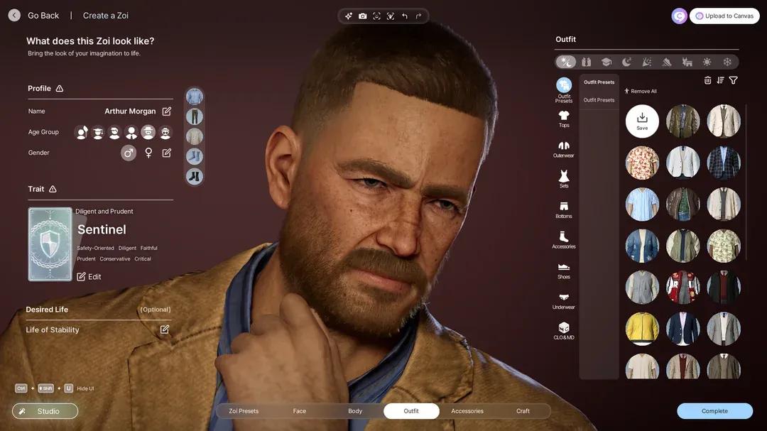 InZOI Player luo Arthur Morganin Red Dead Redemption 2:sta vaikuttavalla tarkkuudella