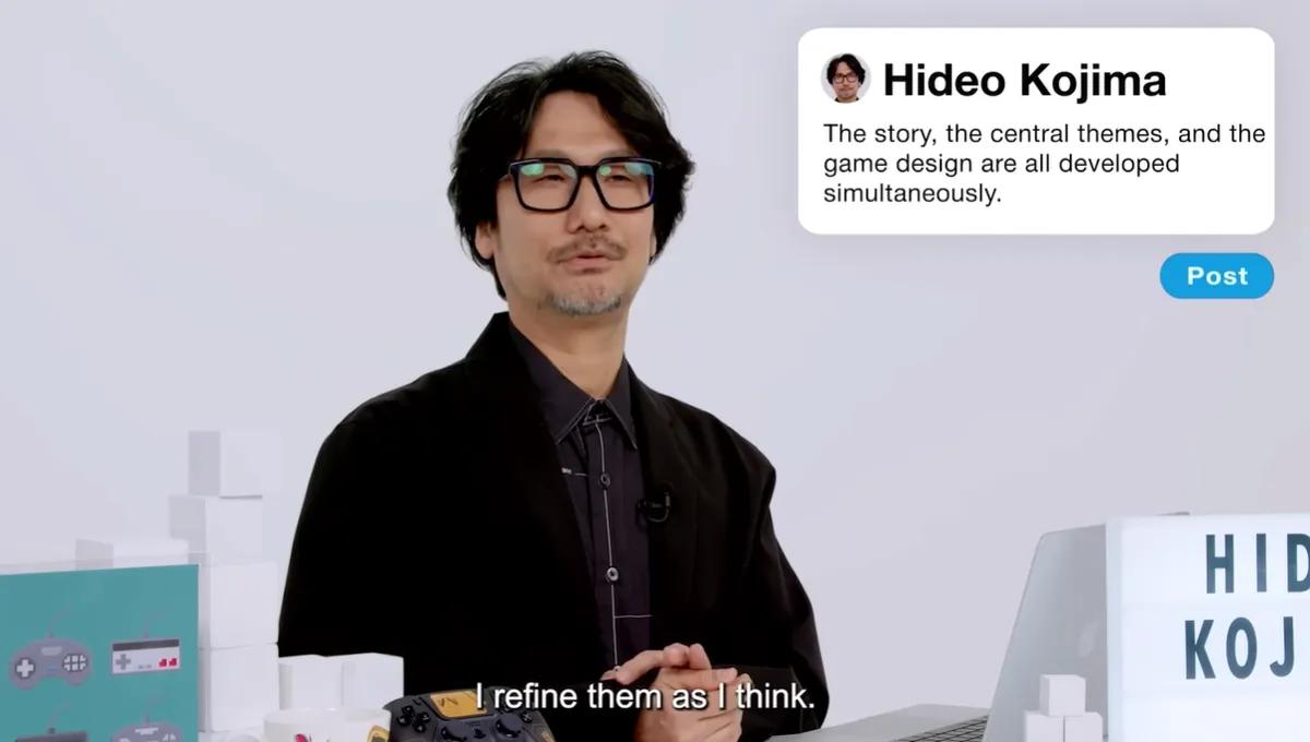 Kojima kääntää kameran itseään vastaan ja tarkastelee uudelleen luovia sääntöjään