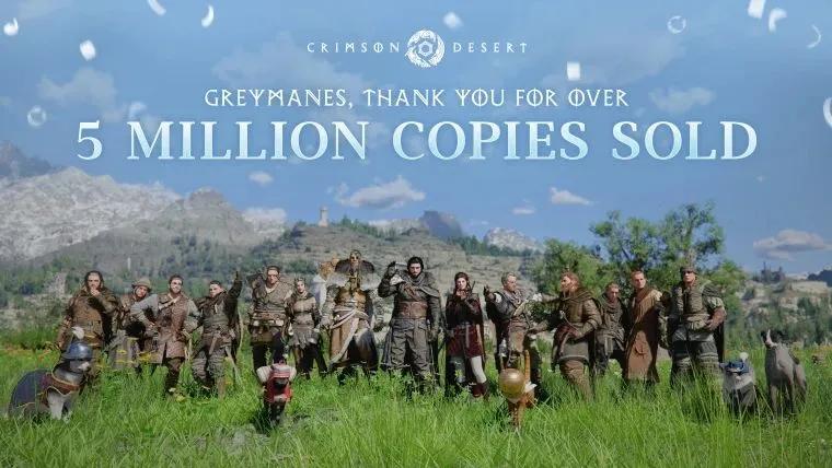 Crimson Desert ylittää 5 miljoonan myydyn pelin rajan - uusi kaupallinen virstanpylväs toimintaroolipelille.