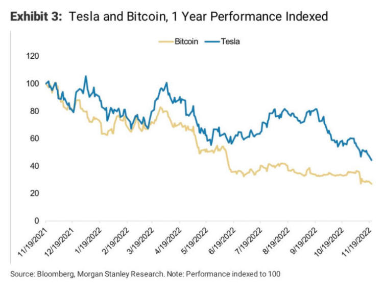 Epätavallinen vertailu - Morgan Stanley veti analogian Bitcoinin ja Teslan välillä. Kuva 1