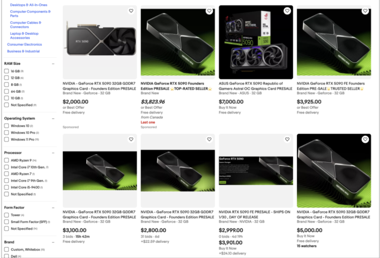 GeForce RTX 5090 eBayssa jopa 7 000 dollarilla ennen julkaisua 1