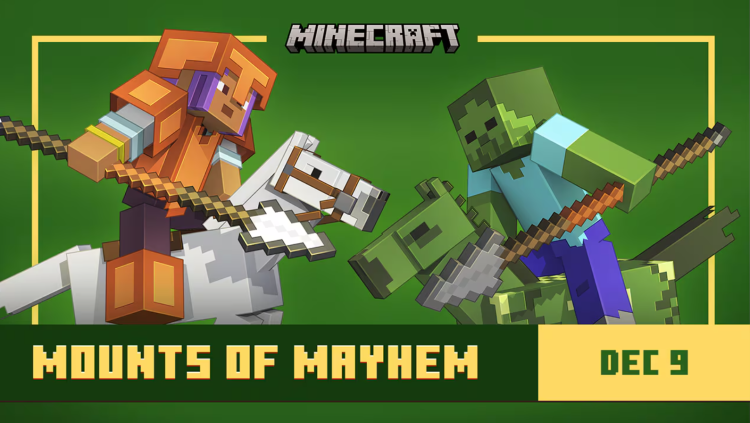 Minecraft vahvistaa Mounts of Mayhem -päivityksen 2 julkaisun joulukuun alussa
